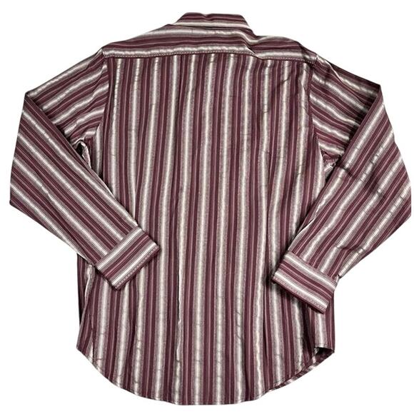 men's guess maroon and gray striped long sleeve XL EUC - Picture 2 of 10
